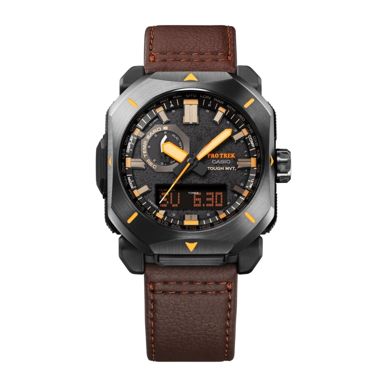 Casio,PROTREK 49.60x44.80mm,49.60x44.80mm,Resin,Black,Quartz,Countdown,Chronograph,Month,Date,Hardlex,Square,PRW6900YL,PRW6900YL-5