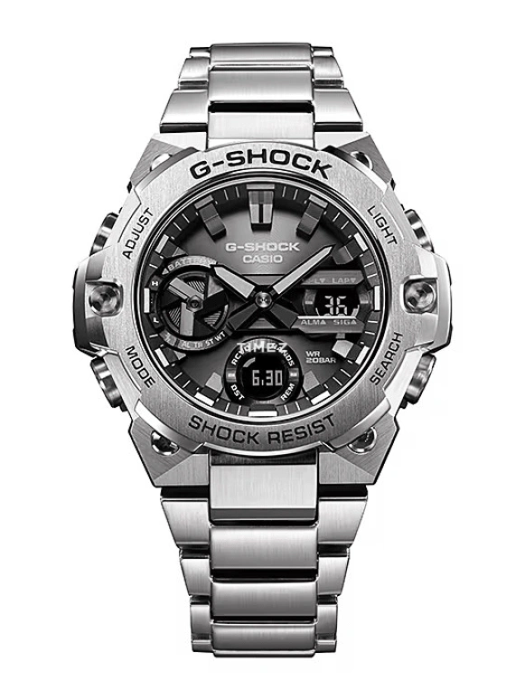 Casio,G-STEEL 49.60mm,49.60mm,Resin,Black,Quartz,Countdown,Chronograph,Month,Date,Hardlex,Round,GSTB400D,GSTB400D-1A