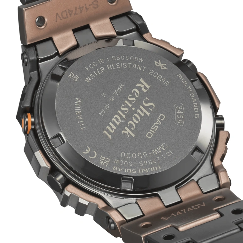 Casio,G-SHOCK 49.30x43.20mm,49.30x43.20mm,Titanium,Black,Quartz,Countdown,Chronograph,Month,Date,Hardlex,Square,GMWB5000TVB1