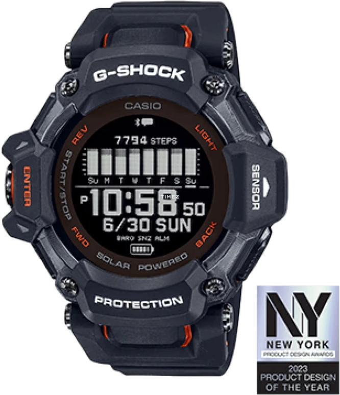 Casio,G-SHOCK 52.60mm,52.60mm,Bio-sourced,Resin,Black,Processor,Countdown,Chronograph,Month,Date,Hardlex,Round,GBDH2000,GBDH2000-1A