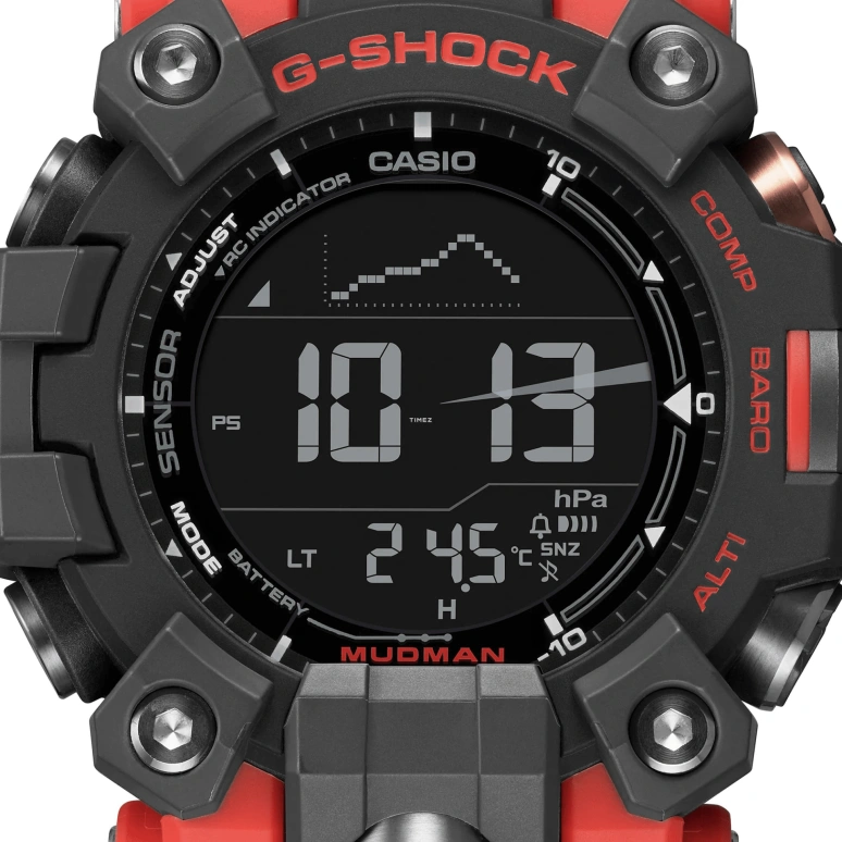 Casio,MASTER OF G - LAND 56.70x52.70mm,56.70x52.70mm,Bio-sourced,Resin,Black,Quartz,Countdown,Chronograph,Month,Date,Hardlex,Round,GW9500,GW9500-1A4