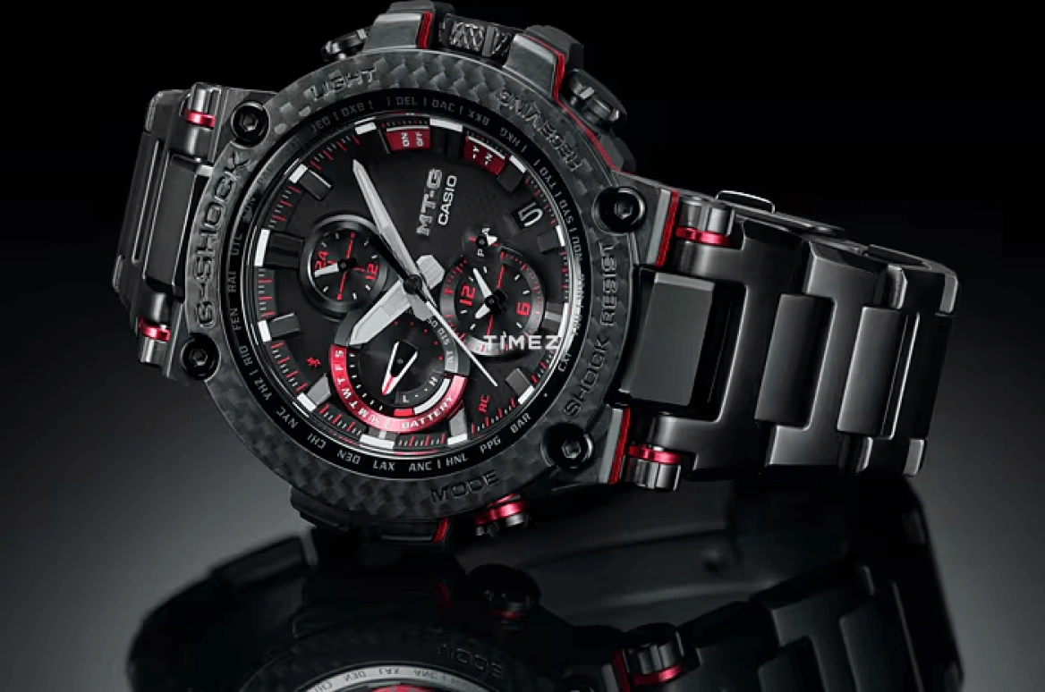 Casio,MTG 55.80x51.70mm,55.80x51.70mm,Resin,Black,Quartz,Countdown,Chronograph,Date,Day,Sapphire,Crystal Glass,Round,MTGB1000XBD1