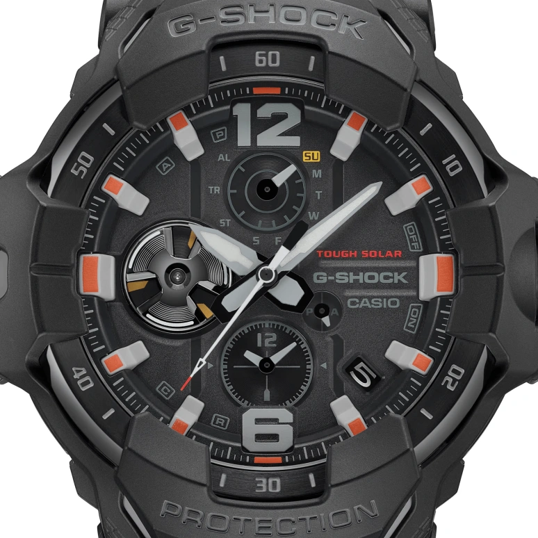 Casio,MASTER OF G - AIR 54.70mm,54.70mm,Bio-sourced,Stainless Steel,Black,Quartz,Countdown,Chronograph,Day,Dule Time,Hardlex,Round,GRB300EC,GRB300EC-1A