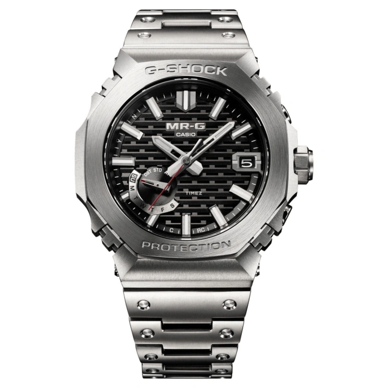 Casio,MR-G 49.50x44.40mm,49.50x44.40mm,Titanium,Cobalt Alloy,Black,Quartz,Date,Day,Retrograde,Anti-magnetic,Sapphire,Crystal Glass,Octagon,MRGB2100D,MRGB2100D-1A