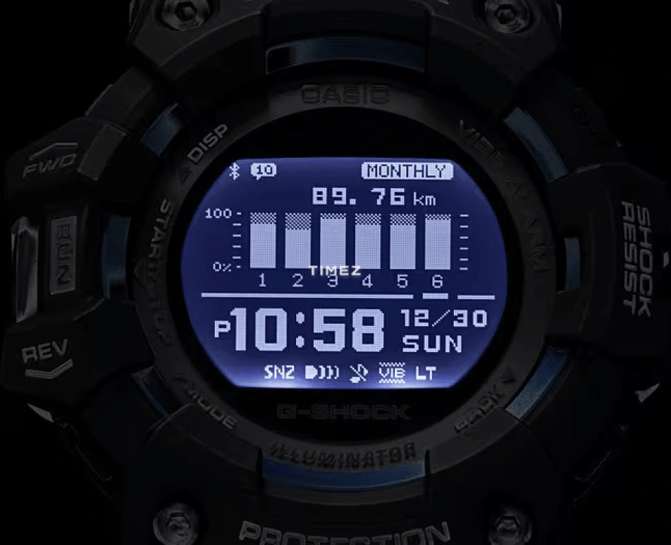 Casio,G-SHOCK 58.20x49.30mm,58.20x49.30mm,Resin,Aluminium,Black,Quartz,Countdown,Chronograph,Month,Date,Hardlex,Round,GBD100,GBD100-1A7
