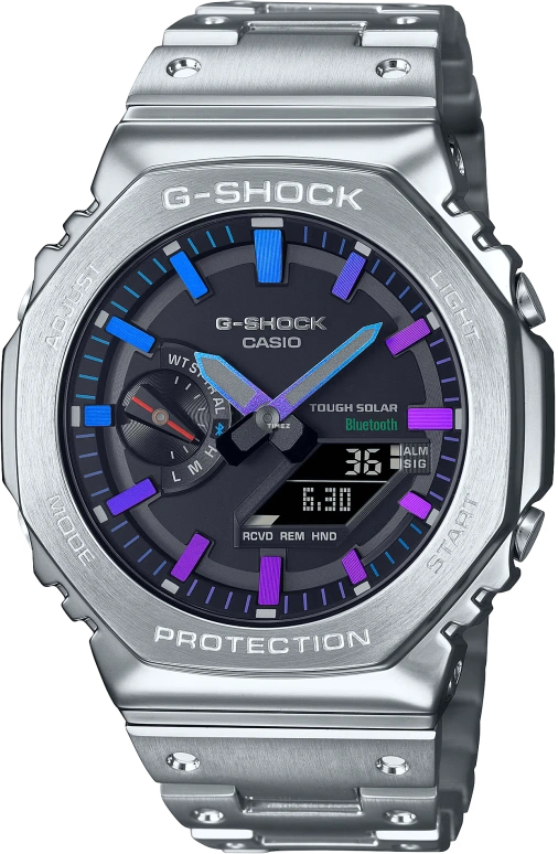 Casio,G-SHOCK 49.80x44.40mm,49.80x44.40mm,Stainless Steel,Black,Quartz,Countdown,Chronograph,Month,Date,Hardlex,Octagon,GMB2100PC,GMB2100PC-1A