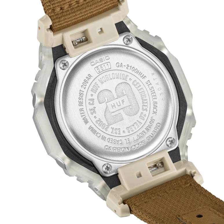 Casio,G-SHOCK 48.50x45.40mm,48.50x45.40mm,Resin,Carbon,Cream,Green,Quartz,Countdown,Chronograph,Month,Date,Hardlex,Octagon,GA2100HUF,GA2100HUF-5A