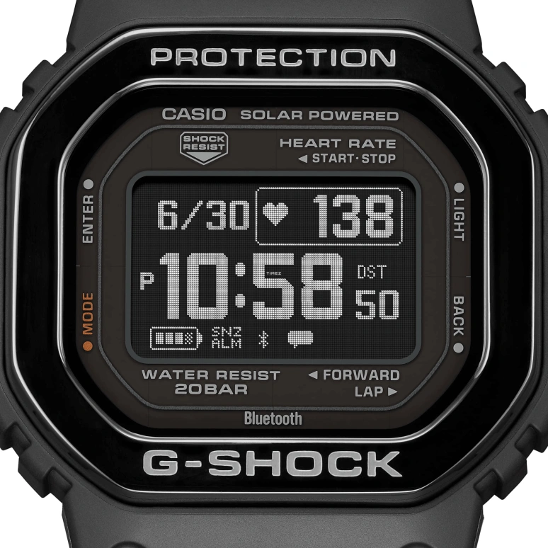 Casio,G-SHOCK 51.10x44.50mm,51.10x44.50mm,Stainless Steel,Black,Quartz,Countdown,Chronograph,Perpetual Calendar,Month,Square,DW,DW-H5600MB-1