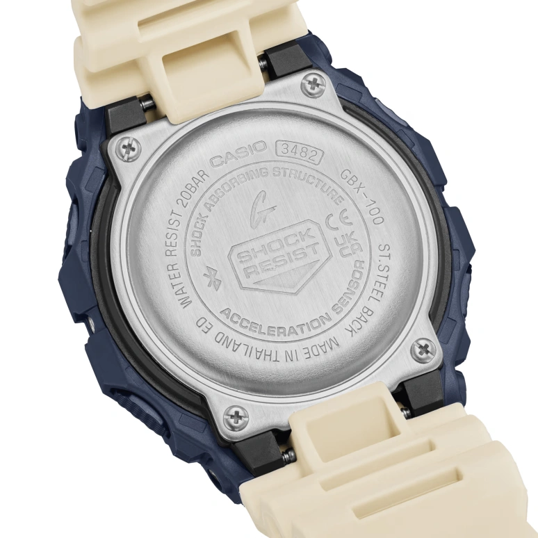 Casio,G-LIDE 50.90x46mm,50.90x46mm,Resin,Stainless Steel,Black,Quartz,Countdown,Chronograph,Moonphase,Month,Hardlex,Tonneau,GBX100TT,GBX100TT-2