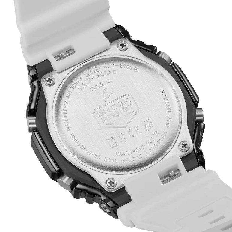 Casio,G-STEEL 49.30x44.40mm,49.30x44.40mm,Bio-sourced,Stainless Steel,Black,Quartz,Countdown,Chronograph,Month,Date,Hardlex,Octagon,GBM2100B,GBM2100B-7A