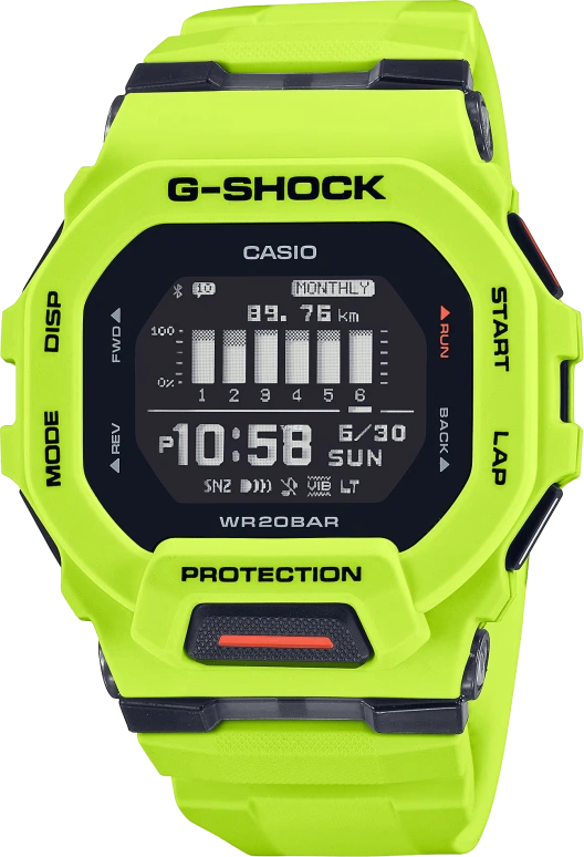 Casio,G-SHOCK 48.40x45.90mm,48.40x45.90mm,Resin,Black,Quartz,Countdown,Chronograph,Month,Date,Hardlex,Square,GBD200,GBD200-9