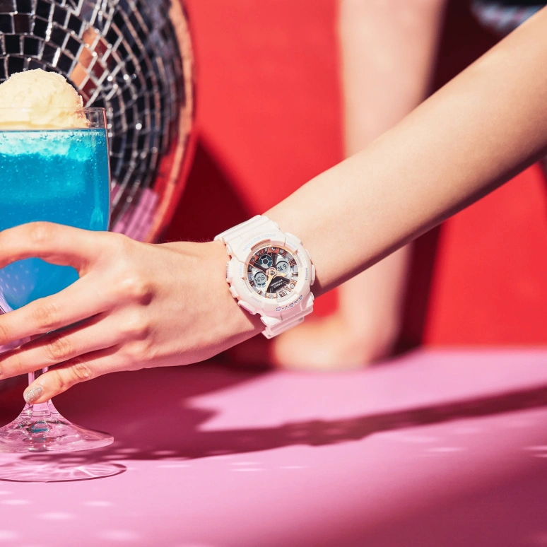 Casio,BABY-G 43.30mm,43.30mm,Resin,Pink,Quartz,Countdown,Chronograph,Month,Date,Hardlex,Round,BA130PM,BA130PM-4A