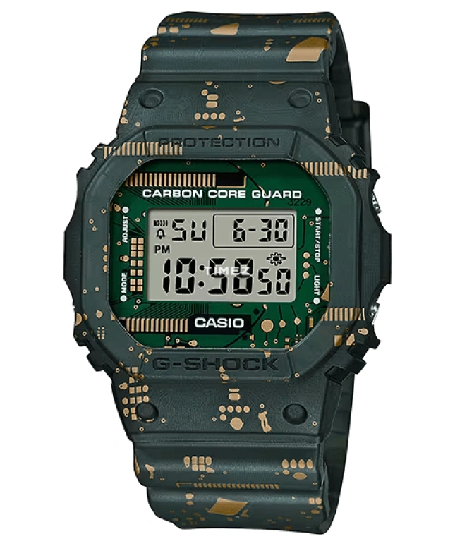 Casio,G-SHOCK 40x44mm,40x44mm,Resin,Green,Quartz,DWE,DWE-5600CC-3