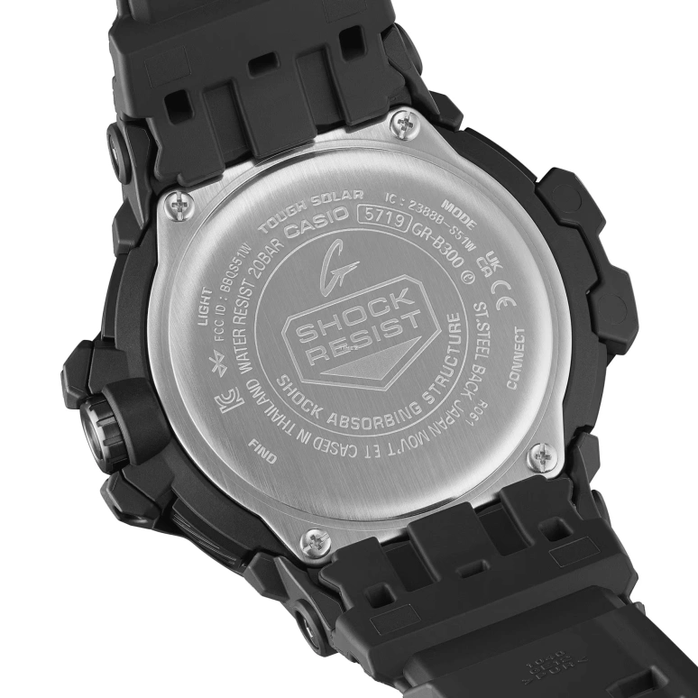 Casio,MASTER OF G - AIR 54.70mm,54.70mm,Bio-sourced,Stainless Steel,Black,Quartz,Countdown,Chronograph,Day,Dule Time,Hardlex,Round,GRB300EC,GRB300EC-1A