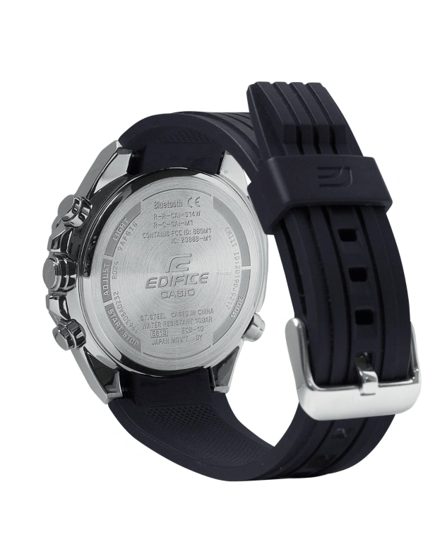 Casio,EDIFICE 51x48.50mm,51x48.50mm,Stainless Steel,Black,Quartz,Countdown,Chronograph,Month,Date,Hardlex,Octagon,ECB10P,ECB10P-1A