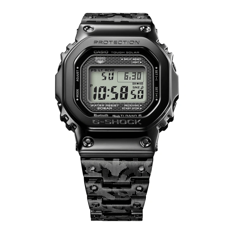 Casio,G-SHOCK 49.30x43.20mm,49.30x43.20mm,Stainless Steel,Grey,Quartz,Countdown,Chronograph,Perpetual Calendar,Month,Hardlex,Square,GMW,GMW-B5000EH-1