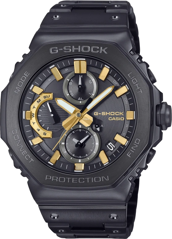 Casio,G-SHOCK 51.30x46.30mm,51.30x46.30mm,Stainless Steel,Black,Quartz,Countdown,Chronograph,Date,Day,Hardlex,Octagon,GMCB2100ZE1A