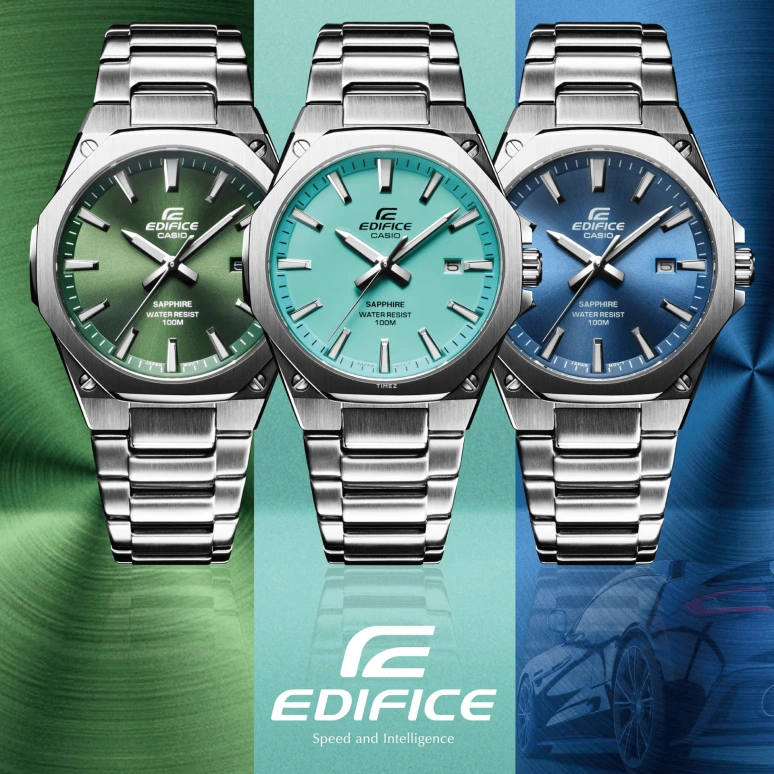 Casio,EDIFICE 44.80x39.90mm,44.80x39.90mm,Stainless Steel,Blue,Quartz,Day,Sapphire,Crystal Glass,EFRS108D,EFRS108D-2AV