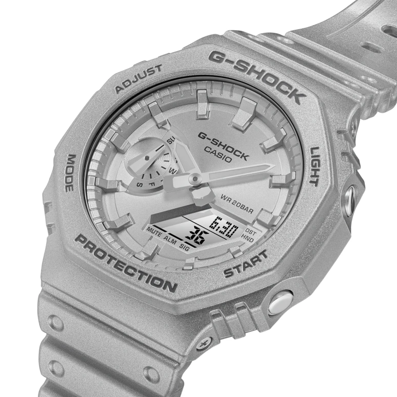 Casio,G-SHOCK 48.50x45.40mm,48.50x45.40mm,Resin,Carbon,Silver,Quartz,Countdown,Chronograph,Month,Date,Hardlex,Round,GA2100FF,GA2100FF-8A