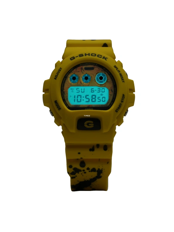 Casio,G-SHOCK 50mm,50mm,Resin,Yellow,Quartz,Countdown,Chronograph,Month,Date,Hardlex,Round,DW6900ESC239
