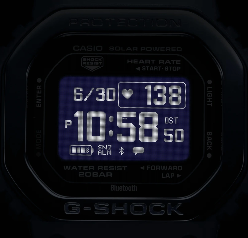 Casio,G-SHOCK 51.10x44.50mm,51.10x44.50mm,Bio-sourced,Black,Quartz,Chronograph,Moonphase,Month,Date,Hardlex,Square,DW,DW-H5600MB-2