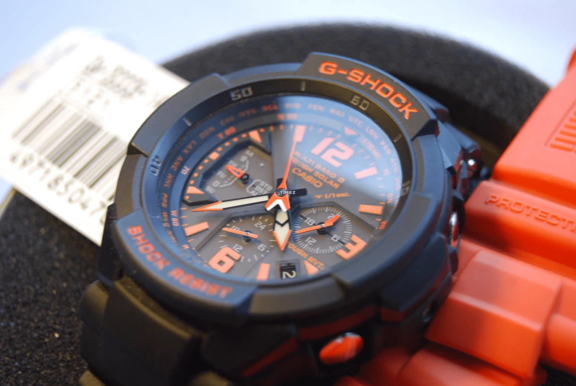 Casio,G-SHOCK 64.20x46.60mm,64.20x46.60mm,Resin,Black,Quartz,Date,Day,World Time,Alarm,Hardlex,Glass,Tonneau,GW,GW-3000B-1A