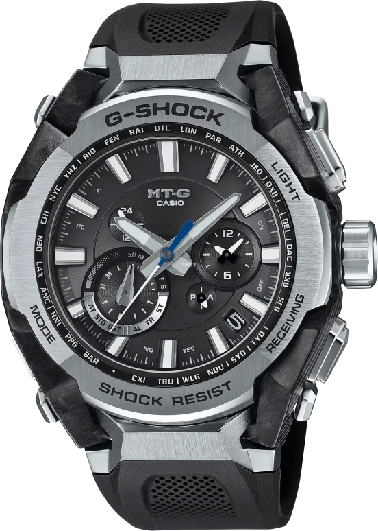 Casio,MTG 56.60x45.30mm,56.60x45.30mm,Stainless Steel,Carbon,Black,Quartz,Countdown,Chronograph,Date,Day,Sapphire,Crystal Glass,Round,MTGB40001A