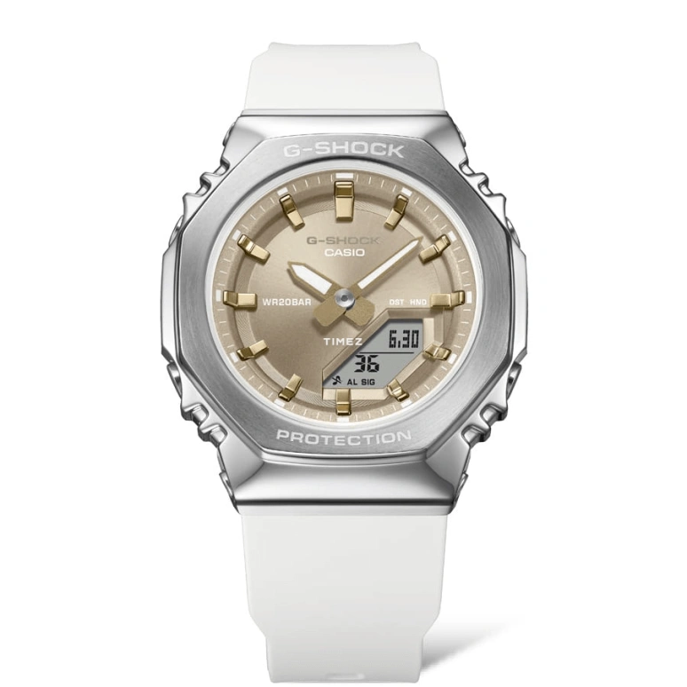Casio,G-SHOCK 40.50mm,40.50mm,Resin,Gold,Quartz,Countdown,Chronograph,Month,Date,Hardlex,Octagon,GMS2110,GMS2110-7A9