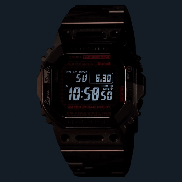 Casio,G-SHOCK 49.30x43.20mm,49.30x43.20mm,Titanium,Black,Quartz,Countdown,Chronograph,Month,Date,Hardlex,Square,GMWB5000TVB1