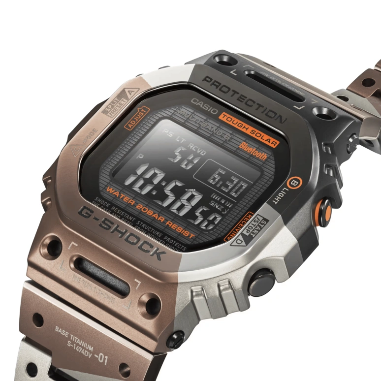 Casio,G-SHOCK 49.30x43.20mm,49.30x43.20mm,Titanium,Black,Quartz,Countdown,Chronograph,Month,Date,Hardlex,Square,GMWB5000TVB1