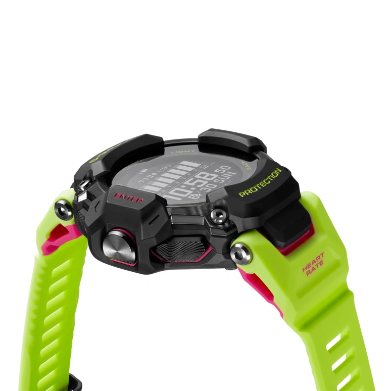 Casio,G-SHOCK 59.60x52.60mm,59.60x52.60mm,Bio-sourced,Resin,Black,Quartz,Countdown,Chronograph,Moonphase,Month,Hardlex,Glass,Round,GBDH2000,GBDH2000-1A9