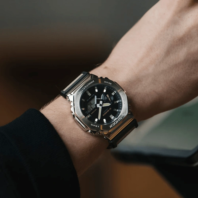 Casio,G-SHOCK 44.40mm,44.40mm,Resin,Black,Quartz,Countdown,Chronograph,Month,Date,Hardlex,Octagon,GM2100C,GM2100C-5A