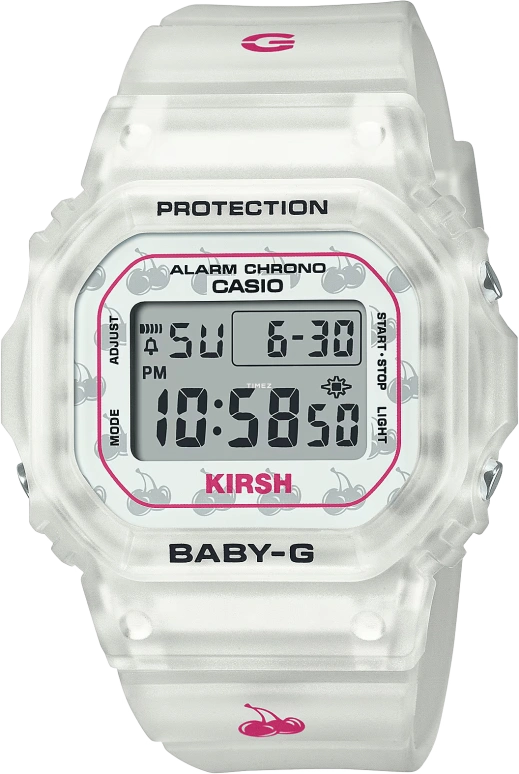 Casio,BABY-G 42.10x37.90mm,42.10x37.90mm,Resin,White,Grey,Quartz,Countdown,Chronograph,Month,Date,Hardlex,Square,BGD565KRS,BGD565KRS-7