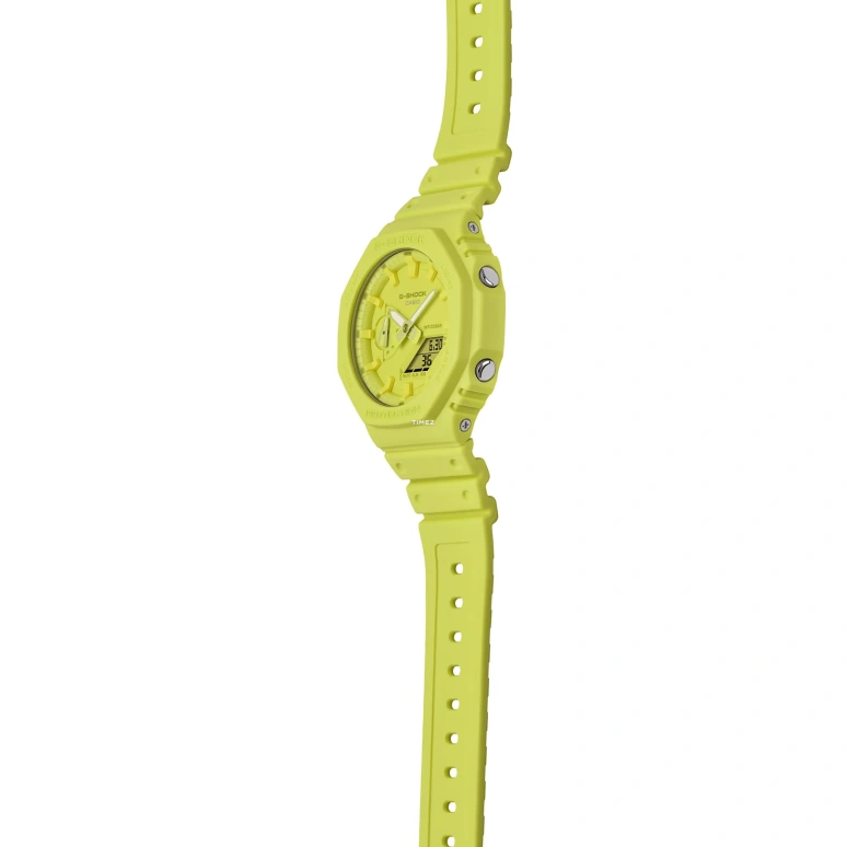 Casio,G-SHOCK 48.50x45.40mm,48.50x45.40mm,Carbon,Bio-sourced,Resin,Yellow,Quartz,Countdown,Chronograph,Month,Date,Hardlex,Round,GA2100,GA2100-9A9