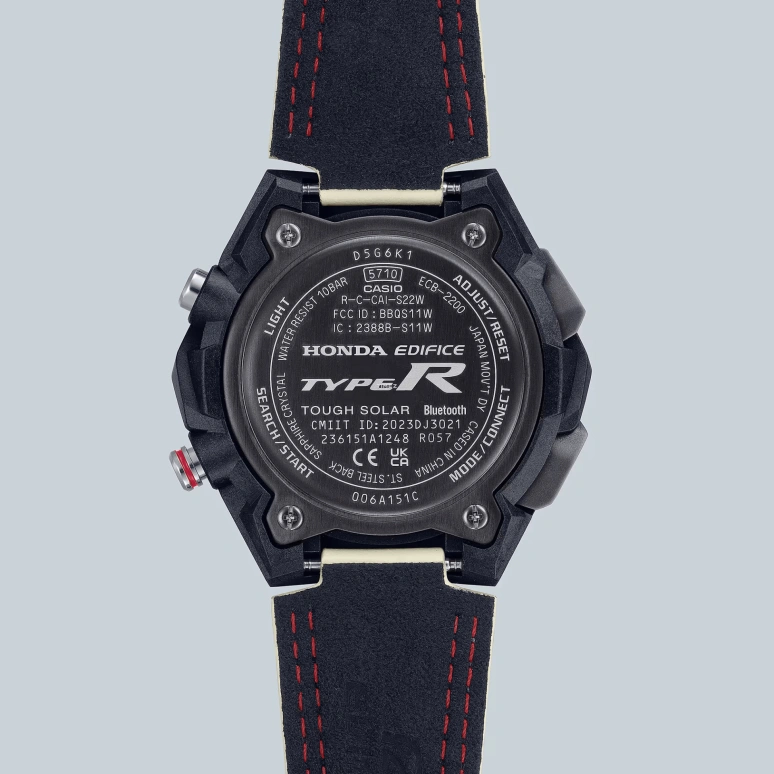 Casio,EDIFICE 48.20mm,48.20mm,Carbon,Stainless Steel,Black,Quartz,Countdown,Chronograph,Month,Date,Sapphire,Crystal Glass,Round,ECB2200HTR,ECB2200HTR-1A