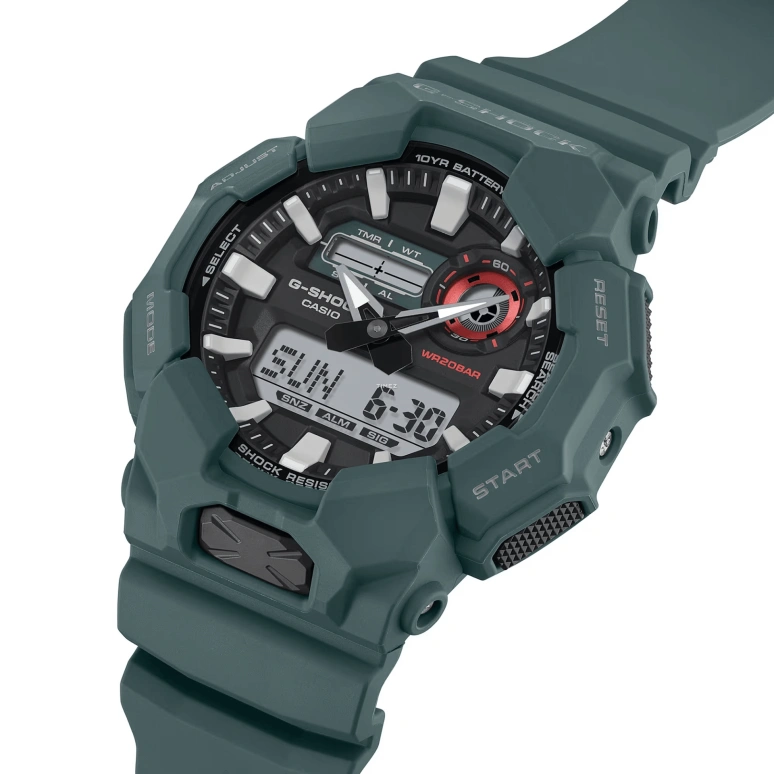 Casio,G-SHOCK 51.90mm,51.90mm,Bio-sourced,Carbon,Resin,Black,Quartz,Countdown,Chronograph,Month,Date,Hardlex,Round,GA010,GA010-2A