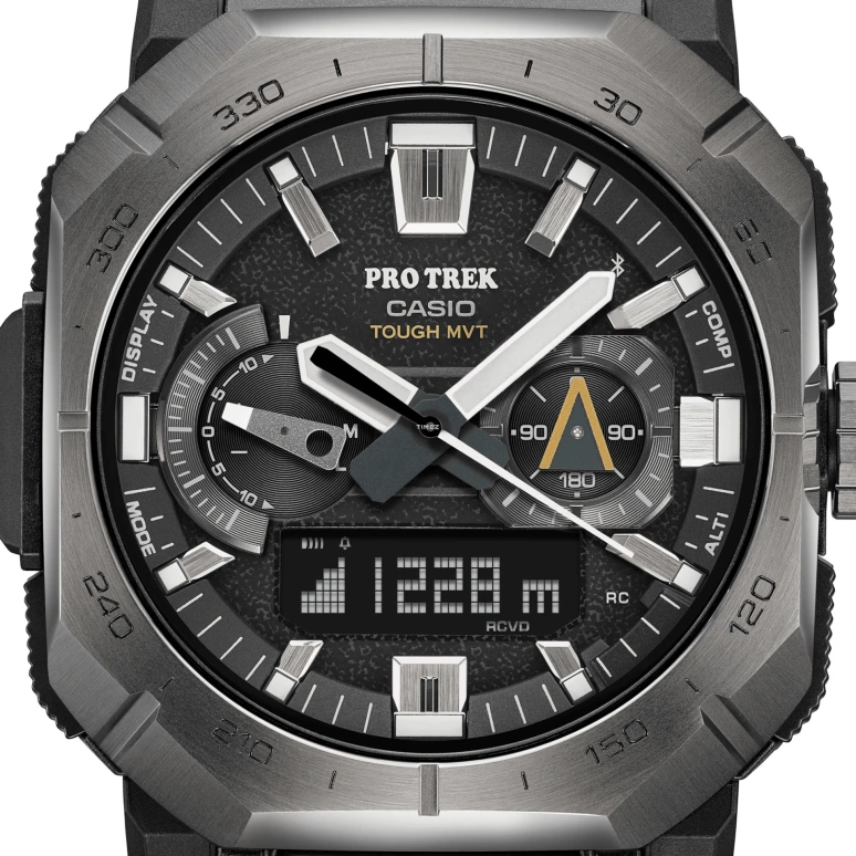 Casio,PROTREK 50.80x45.80mm,50.80x45.80mm,Resin,Stainless Steel,Bio-sourced,Black,Quartz,Countdown,Chronograph,Month,Date,Sapphire,Crystal Glass,Square,PRWB1000,PRWB1000-1