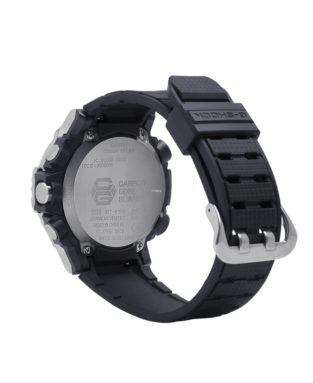 Casio,G-STEEL 50.30mm,50.30mm,Resin,Grey,Black,Quartz,Countdown,Chronograph,Month,Date,Hardlex,Round,GSTB300E,GSTB300E-5A
