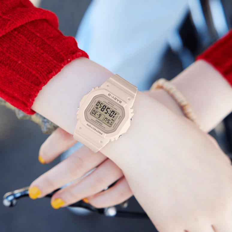 Casio,BABY-G 42.10x37.90mm,42.10x37.90mm,Resin,Cream,Quartz,Countdown,Chronograph,Month,Date,Hardlex,Square,BGD565,BGD565-4