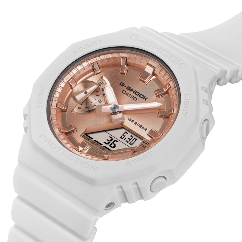 Casio,G-SHOCK 42.90mm,42.90mm,Carbon,Resin,Rose Gold,Quartz,Countdown,Chronograph,Month,Date,Hardlex,Octagon,GMAS2100MD7A