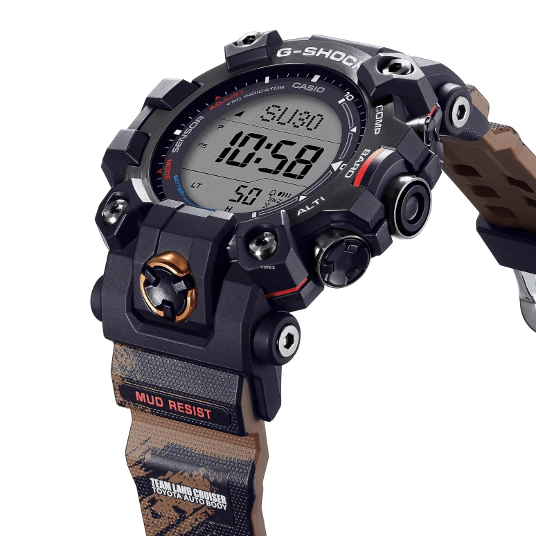 Casio,MASTER OF G - LAND 52.70mm,52.70mm,Bio-sourced,Resin,Black,Grey,Quartz,Countdown,Chronograph,Month,Date,Hardlex,Round,GW9500TLC,GW9500TLC-1