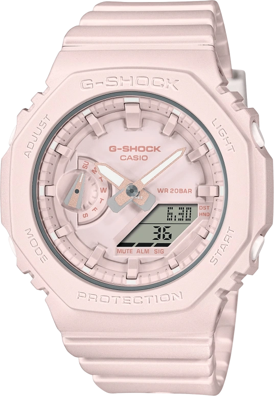 Casio,G-SHOCK 42.60mm,42.60mm,Carbon,Resin,Pink Red,Quartz,Countdown,Chronograph,Month,Date,Hardlex,Octagon,GMAS2100BA4A