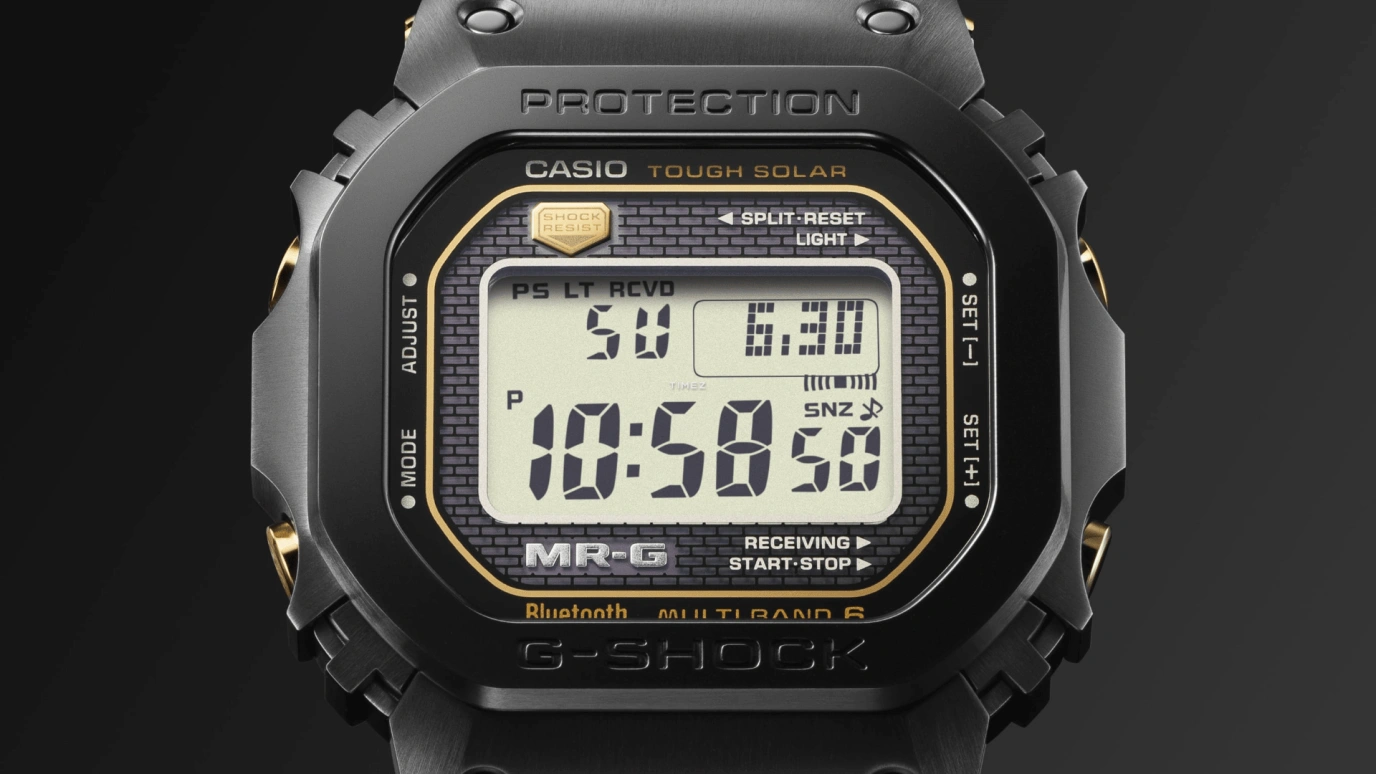 Casio,MR-G 49.40x43.20mm,49.40x43.20mm,Titanium,Cobalt Alloy,Grey,Quartz,Countdown,Chronograph,Month,Date,Plexi,Glass,Square,MRGB5000R,MRGB5000R-1