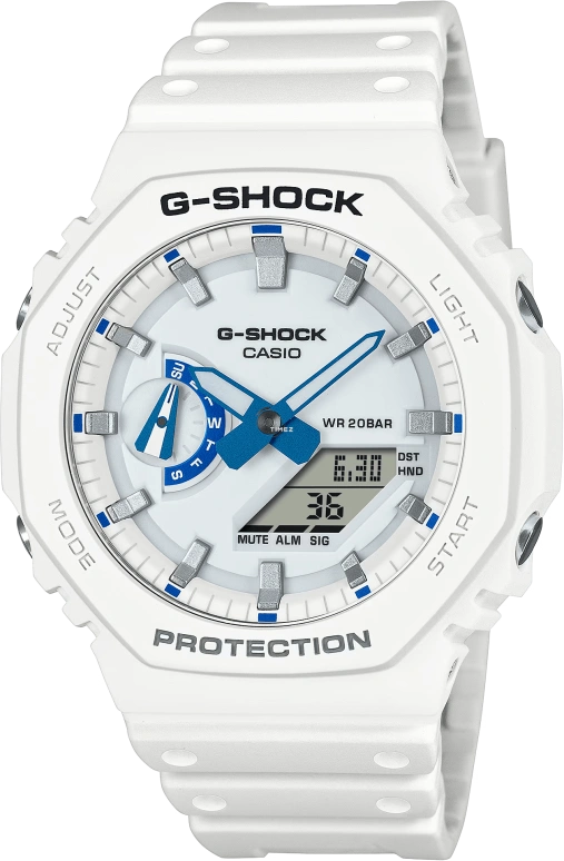 Casio,G-SHOCK 48.50x45.40mm,48.50x45.40mm,Carbon,Bio-sourced,Resin,White,Quartz,Countdown,Chronograph,Month,Date,Hardlex,Octagon,GA2100HDS,GA2100HDS-7A