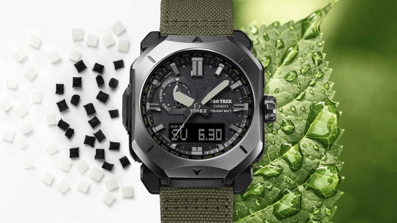 Casio,PROTREK 49.60x44.80mm,49.60x44.80mm,Bio-sourced,Stainless Steel,Black,Quartz,Countdown,Chronograph,Month,Date,Hardlex,Octagon,PRW6900YB,PRW6900YB-3