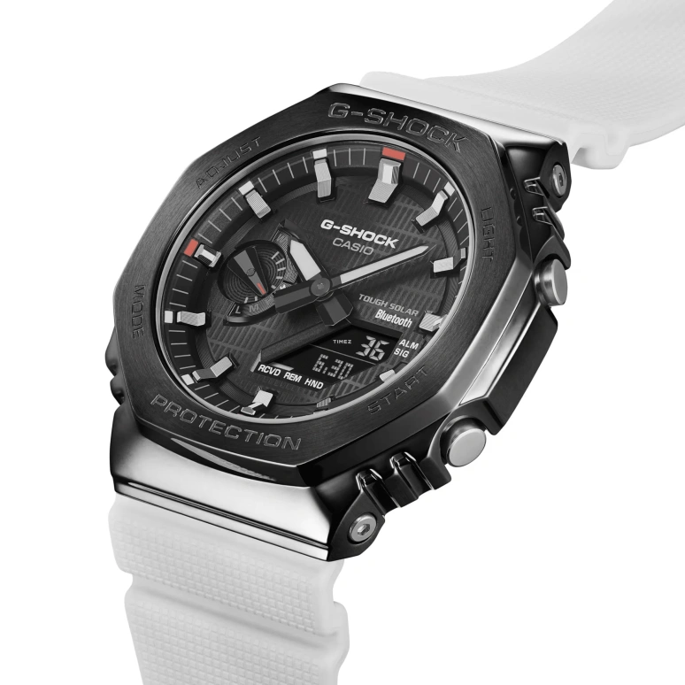 Casio,G-STEEL 49.30x44.40mm,49.30x44.40mm,Bio-sourced,Stainless Steel,Black,Quartz,Countdown,Chronograph,Month,Date,Hardlex,Octagon,GBM2100B,GBM2100B-7A