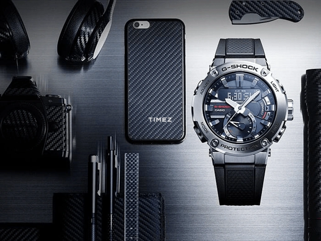Casio,G-STEEL 46.50mm,46.50mm,Carbon,Black,Quartz,Countdown,Chronograph,Month,Date,Hardlex,Round,GSTB200,GSTB200-1A