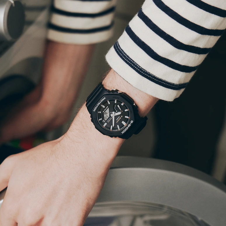 Casio,G-SHOCK 45.40mm,45.40mm,Carbon,Bio-sourced,Resin,Black,Quartz,Countdown,Chronograph,Month,Date,Hardlex,Octagon,GA2100RL,GA2100RL-1A
