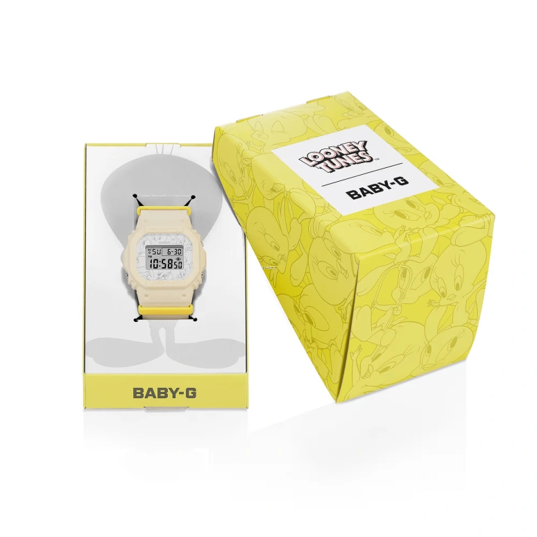 Casio,BGD-565 42.10x37.90mm,42.10x37.90mm,Resin,White,Grey,Quartz,Countdown,Chronograph,Month,Date,Hardlex,Square,BGD565TW,BGD565TW-5