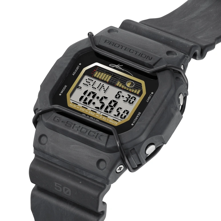 Casio,G-LIDE 46.70x43.20mm,46.70x43.20mm,Bio-sourced,Resin,Black,Quartz,Countdown,Chronograph,Month,Date,Hardlex,Square,GLX5600KB,GLX5600KB-1